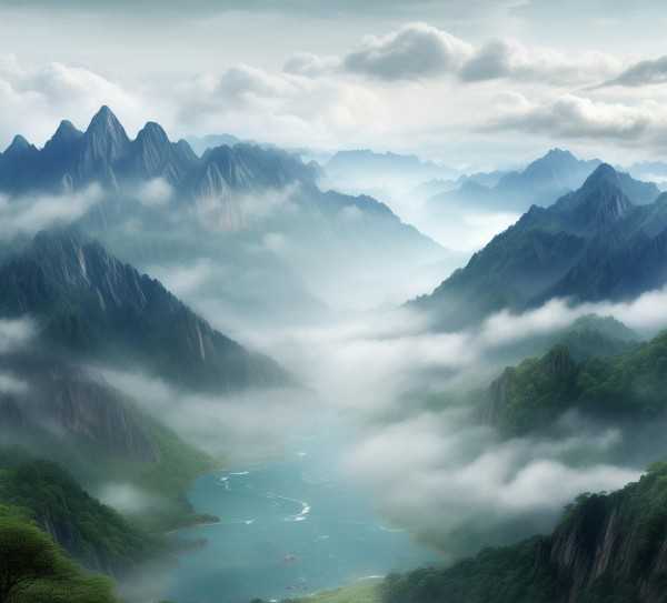山水情怀，山高水长的成语意境